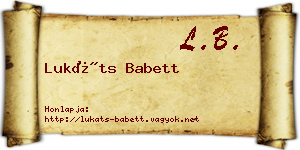 Lukáts Babett névjegykártya